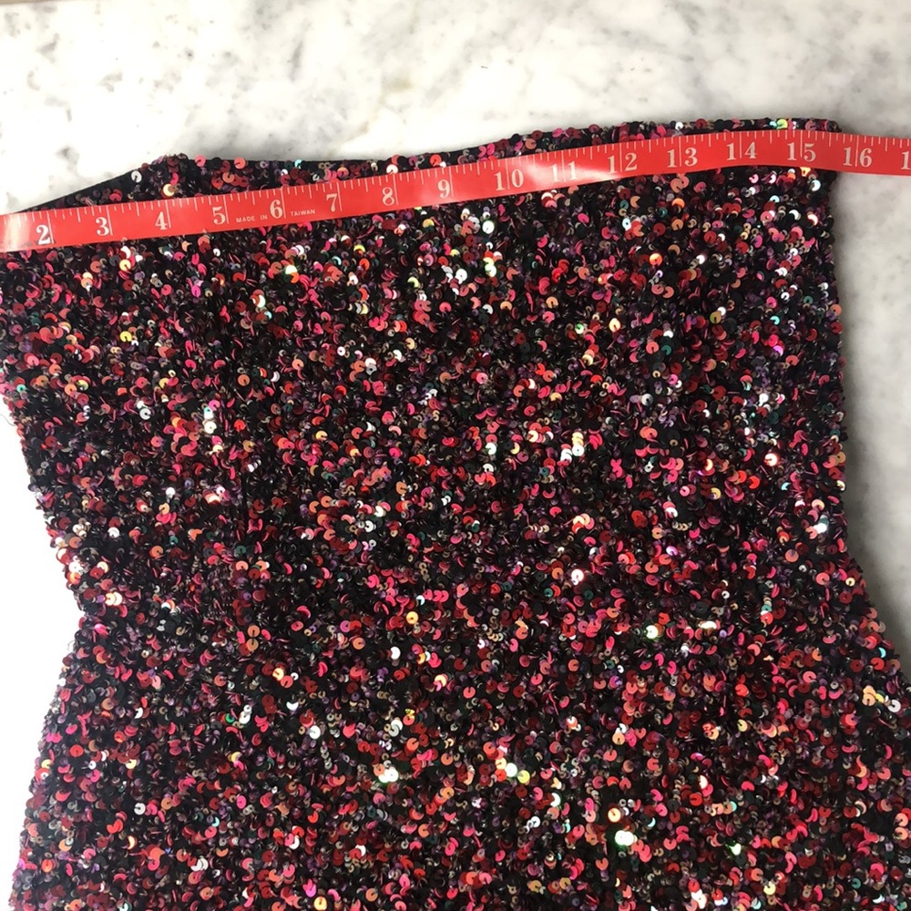 Retrofete Multicolor sequin Strapless Mini Dress Size 4 - Picture 9 of 12
